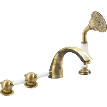 Vodovodní baterie LABE - Vanová baterie 4-otvorová, Stará mosaz (Bronz) L569.0PSM, RAV Slezák Barva: Stará mosaz (Bronz), Rozměr: 3,8"