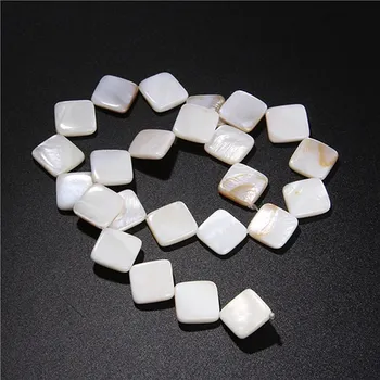 Náramek Bílé perleťové korálky na náramek a náhrdelník | výroba šperků - Č.36 14mm