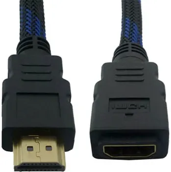 Video kabel Kabel HDMI samec - HDMI samice - propojovací - podpora 4K - černý / modrý - 1,5m