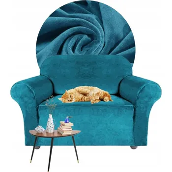 Napínací potah Potah na křeslo Domidekor modrý