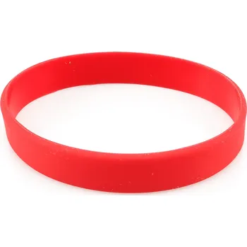 Náramek Silikonový náramek bez potisku Barva: Červená, Obvod náramku: M = 18 cm