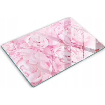 Obraz Ozdobná skleněná deska na krájení a ochranu XXL 80x52 cm - Jemné pivoňky