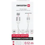 OTG ADAPTÉR SWISSTEN TEXTILE LIGHTNING (samec) / USB-A (samice) 0,12 M BÍLÝ