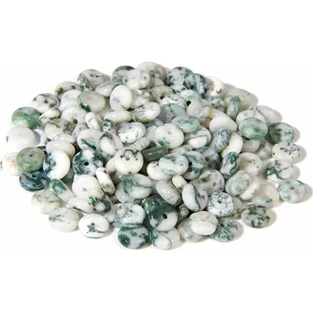 Dětské navlékací korálky Přírodní korálky 2x6 mm | výroba šperků - Č.2 Achát stromový , 2x6mm cca 20ks