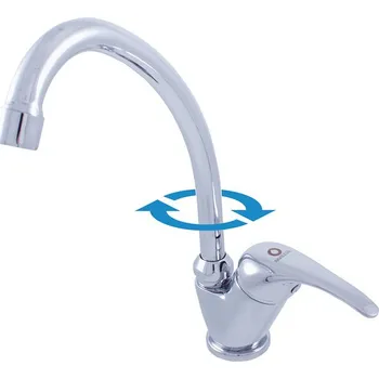 Vodovodní baterie SÁZAVA - Dřezová baterie , Chrom SA006.0/1, RAV Slezák Barva: Chrom, Rozměr: 1/2", Typ ručky: SA006.5/1