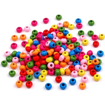 Korálek Dřevěné korálky Ø5 mm Varianta: mix, Balení: 10 g