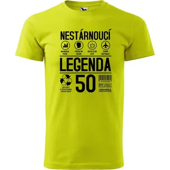 Pánské oblečení Pánské tričko s potiskem Nestárnoucí legenda 50 let Velikost: XL, Barva trička: Limetková