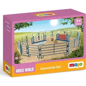 Figurka MOJO jezdecký set s ohradou a překážkami