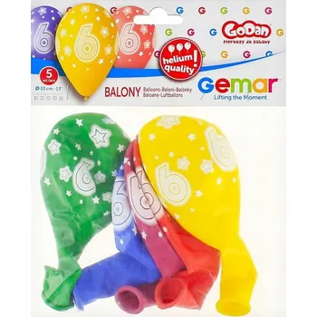 Balónek BALÓNKY Dekorativní k NAROZENINÁM "6" 5 ks Super Ozdoby pro DĚTI Narozeniny