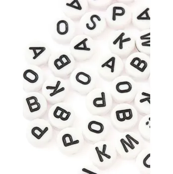 Dětské navlékací korálky EU Plastový korálek kruh písmenko “M” 7/4mm