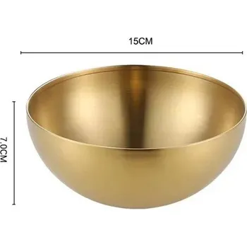 Nerezová miska na salát a polévku 15cm/20cm/25cm | jídelní mísa - Zlato 15 cm