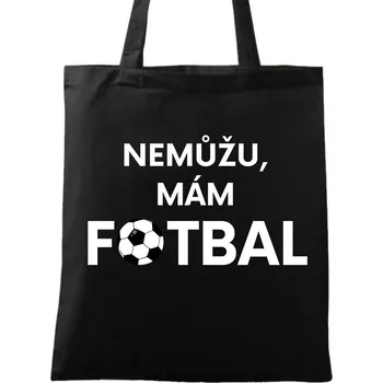 Bavlněná taška Nemůžu, mám fotbal (Barva: Černá)