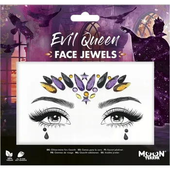 Přípravek na tvář 3D Samolepky na obličej Křišťály make-up, zlá královna
