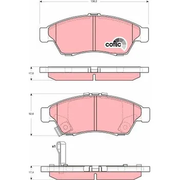 Brzdová destička Sada brzdových destiček, kotoučová brzda TRW GDB3290