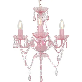 Lustr s korálky černý kulatý 3 x E14