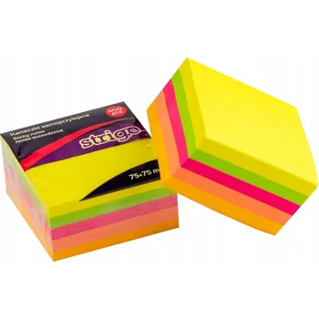 Samolepící bloček Samolepicí bločky 76 x 76 mm, 400 listů, neonové barvy Strigo - Kvalitní samolepicí bločky