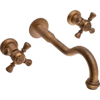 Vodovodní baterie MORAVA RETRO - Umyvadlová baterie podomítková s tělesem, Stará mosaz (Bronz) MK331SM, RAV Slezák