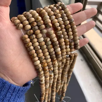 Náramek Přírodní kamenné korálky | výroba šperků - Č.3 Obrázek , 5x8mm 34-37ks