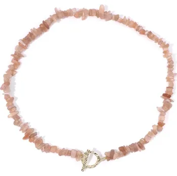 Náhrdelník Dámský choker náhrdelník z přírodních kamenů 45 cm | dámský šperk - Č.22 Sluneční kámen