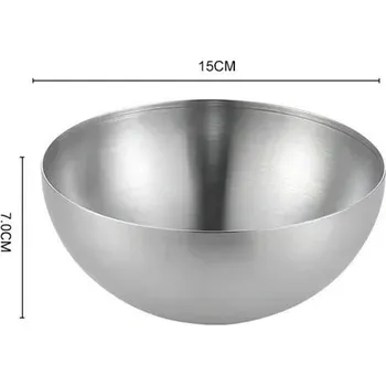 Nerezová miska na salát a polévku 15cm/20cm/25cm | jídelní mísa - Stříbro 15 cm