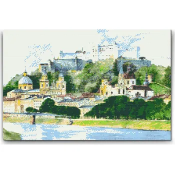 Diamantové malování Diamantové malování - Malba Salzburgu Velikost: 40x60cm, Rámování: Pouze srolované plátno, Diamanty: Čtvercové