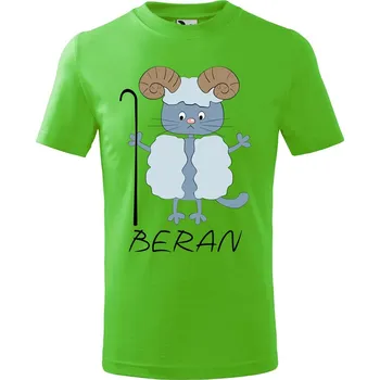 Dětské tričko Zvěrokruh kočky Beran Velikost: 122/6 let, Barva trička: Apple green