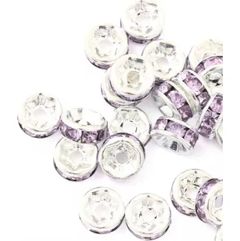 Materiál na výrobu šperku CZ Šatonová rondelka 6/3mm stříbro / amethyst