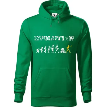 Pánská mikina Pánská mikina s potiskem Evolution zombie Velikost (muž): S, Vyberte barvu: Středně zelená