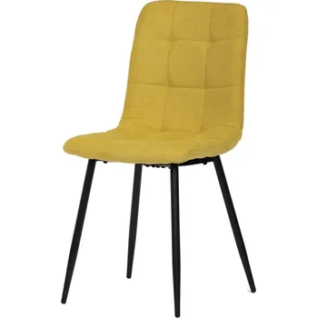 Jídelní židle Jídelní židle LINGAR, žlutá látka, černý kov + vyzvednutí ZDARMA