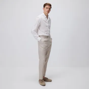 Pánská móda Reserved - Kalhoty regular fit se lnem - béžová - 994CS-08M - 994CS-08M-50