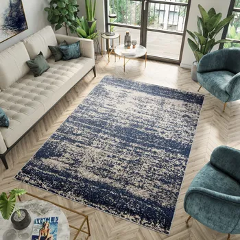 Koberec Moderní koberec Spring - abstrakt 11 - tmavě modrý Rozměr koberce: 60x200 cm