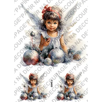Umělecký papír Rýžový a soft papír na decoupage - Andělka, holčička - KB0400 Materiál: Soft, Rozměr: A4