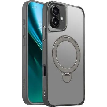 Pouzdro na mobilní telefon Pouzdro Etteri Matt Mag Ring pro iPhone 16 Plus 6,7" šedé
