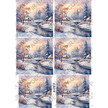 Výtvárné potřeby Rýžový a soft papír na decoupage - Zimní krajina - KB0219 Materiál: Rýžový papír, Rozměr: A4