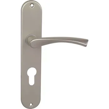 Dveřní kování Dveřní kování štítové, nikl matný (pro zámkovou vložku) (Klika se štítky)