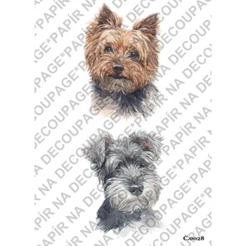 Umělecký papír Rýžový a soft papír na decoupage - Pes - KB028 Materiál: Soft, Rozměr: A4