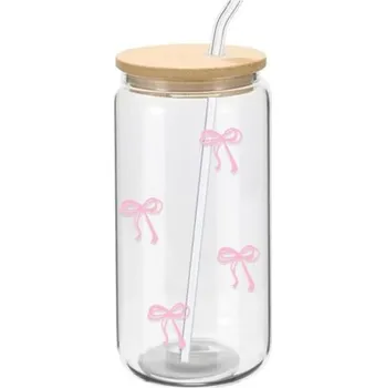 Mobilní telefon LIVEFY | Livefy sklenice s brčkem SlimBowy 450ml, růžový