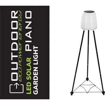 Venkovní osvětlení SOLÁRNÍ LAMPA PIANO STOJACÍ 1,5W CW+RGB IP65 ZAHRADNÍ SE SOUMRAKOVÝM SENZOREM
