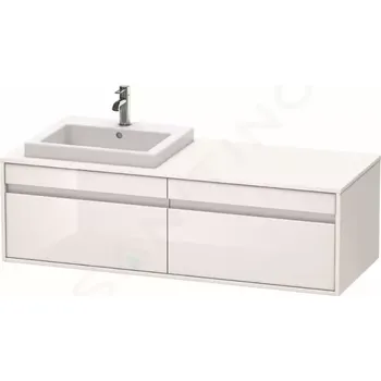 Koupelnový nábytek Duravit Ketho Umyvadlová skříňka 43x140x55 cm, levá, 2 zásuvky, lesklá bílá, KT6797L2222