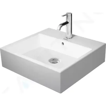 Umyvadlo Duravit Vero Air Umyvadlová mísa 50x47 cm, s přepadem, otvor pro baterii, WonderGliss, bílá, 23525000001