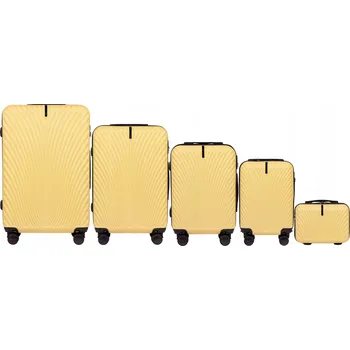 WINGS Sada 5 CESTOVNÍCH KUFRŮ XXL z ABS plastu na 4 KOLEČKÁCH