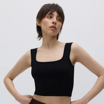 Dámské oblečení Reserved - Krátký top na ramínkách - černý - 9976B-99X - 9976B-99X-M_L