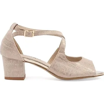 Dámské sandále Goodin Krásné béžové sandály dámské na širokém podpatku 41