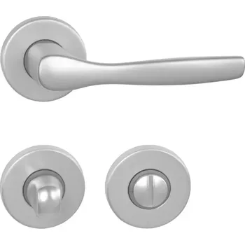 Dveřní kování Dveřní kování rozetové, kulaté, stříbrný elox (WC) (Rozetová klika)