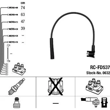 Zapalovací kabel Sada kabelů pro zapalování NGK 0632