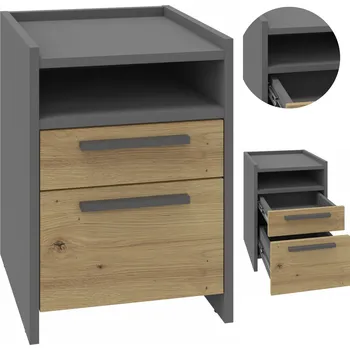 Noční stolek Noční stolek ALTIVO 1SW1SNO artisan-antracit noční stolek, zásuvky, polička