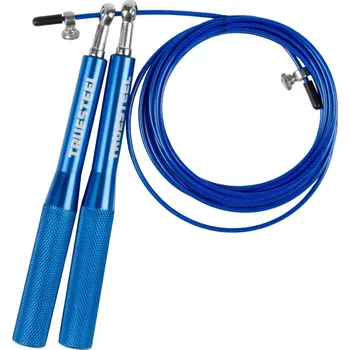 Švihadlo TRUESTEEL Hliníkové speed rope švihadlo - ergonomické madlo Modré