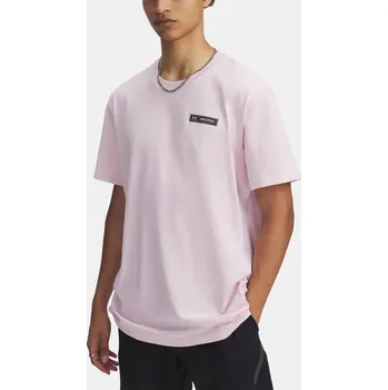Pánské tričko Under Armour UA HW ARMOUR LABEL SS 1382831-647 Růžová SM
