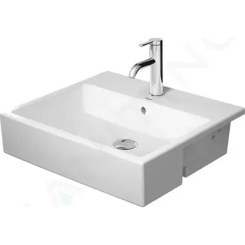Umyvadlo Duravit Vero Air Umyvadlo polozápustné 55x47 cm, s přepadem, otvor pro baterii, WonderGliss, bílá, 03825500001