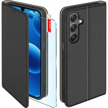 Pouzdro na mobilní telefon Flipové pouzdro pro Samsung Galaxy A26 5G černé + Sklo 9H